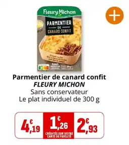 Coccinelle Supermarché FLEURY MICHON Parmentier de canard confit offre