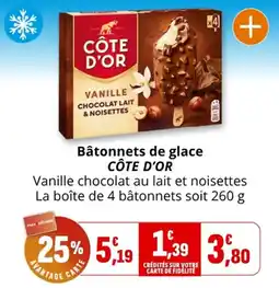Coccimarket CÔTE D'OR Bâtonnets de glace offre