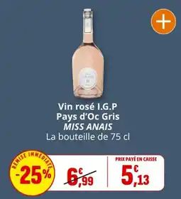 Coccimarket MISS ANAIS Vin rosé I.G.P offre