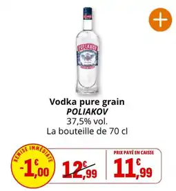 Coccimarket POLIAKOV Vodka pure grain offre