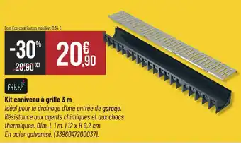 Fitt Kit caniveau à grille 3 m