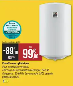 Bricorama Sofinco Chauffe-eau cylindrique offre