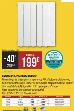 Bricorama Sauter Radiateur inertie fluide OROSI 2 offre