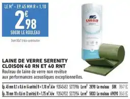 Brico Cash URSA Laine de verre Serenity offre
