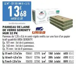 Brico Cash URSA Panneau de laine de verre Serenity offre