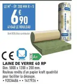 Brico Cash essentiels Laine de verre 40 RP offre