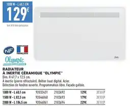 Brico Cash Olympic Radiateur à inertie céramique offre