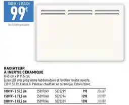 Brico Cash RADIATEUR À INERTIE CÉRAMIQUE offre