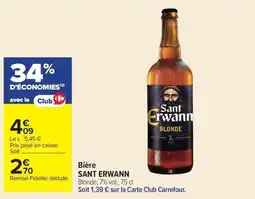 Carrefour SANT ERWANN Bière offre