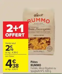 Carrefour RUMMO Pâtes offre