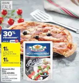 Carrefour Casa azzurra mozzarella mini billes offre