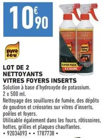 Pyro feu Nettoyants vitres foyers inserts