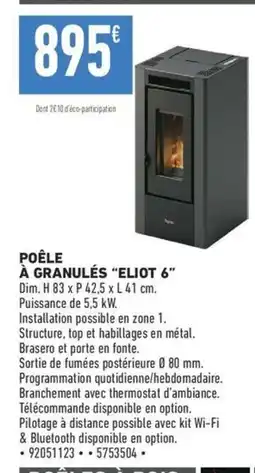Brico Cash POÊLE À GRANULÉS "ELIOT 6" offre