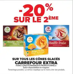Carrefour Carrefour extra sur tous les cons glacés offre