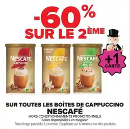 Carrefour Nescafe sur toutes les boîtes de cappuccino offre