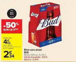 Carrefour Bud Bière sans alcool offre