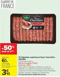 Carrefour Socopa Chipolatas supérieures offre