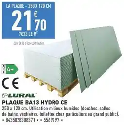 Brico Cash PLURAL PLAQUE BA13 HYDRO CE offre