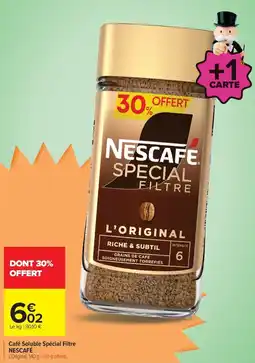 Carrefour NESCAFE Café Soluble Spécial Filtre offre