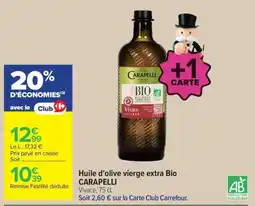 Carrefour CARAPELLI Huile d'olive vierge extra Bio offre