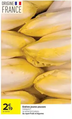 Carrefour Endives jeunes pousses offre