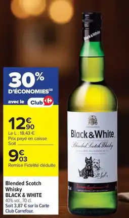 Carrefour Black & White Blended Scotch Whisky offre