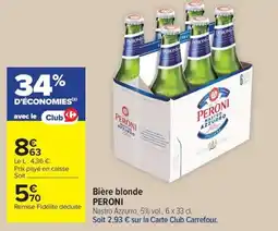 Carrefour PERONI Bière blonde offre