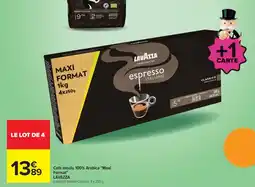 Carrefour Lavazza café moulu 100% arabica offre