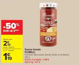 Carrefour FLORELLI Sauces tomate offre