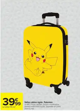 Carrefour Pokemon Valise cabine rigide offre