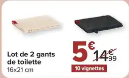 Carrefour Lot de 2 gants de toilette offre