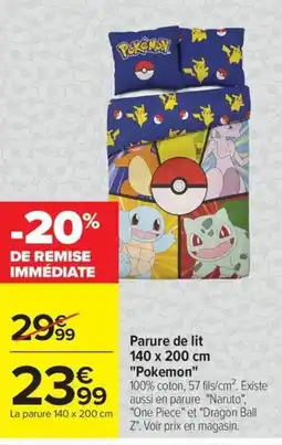 Carrefour Pokémon Parure de lit offre