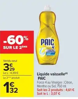 Carrefour PAIC Liquide vaisselle offre