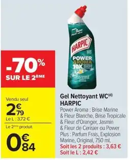 Carrefour Harpic gel nettoyant wc offre
