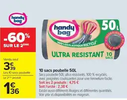 Carrefour handy bag sacs poubelle offre