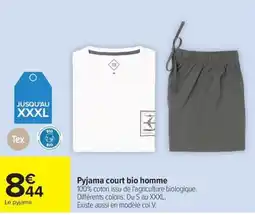 Carrefour Pyjama court bio homme offre