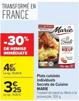 Carrefour Marie Secrets de Cuisine Fondant de bœuf offre