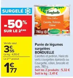 Carrefour Bonduelle Purée de légumes offre
