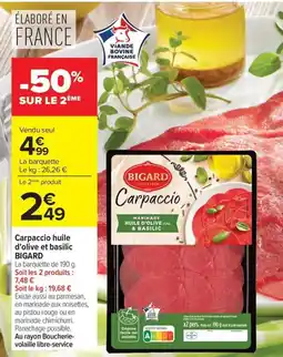 Carrefour Bigard carpaccio offre