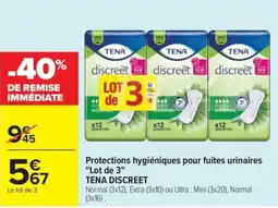 Carrefour TENA DISCREET offre