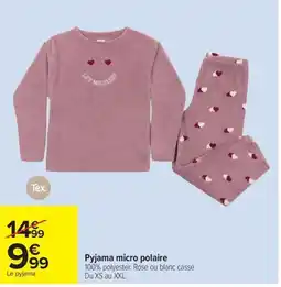 Carrefour Tex Pyjama micro polaire offre