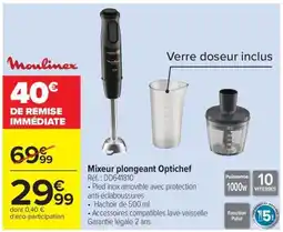 Carrefour Moulinex Mixeur plongeant Optichef offre