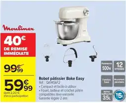 Carrefour Moulinex Robot pâtissier Bake Easy offre