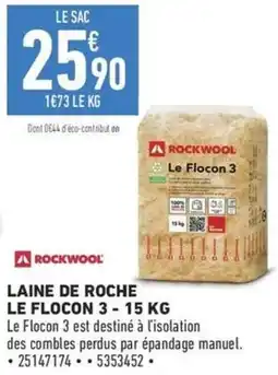 Brico Cash ROCKWOOL Le Flocon 3 offre