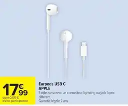 Carrefour APPLE Earpods USB C offre