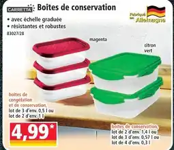 Norma Carretta boîtes de conservation offre