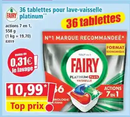 Norma Fairy tablettes pour lave-vaisselle platinum offre