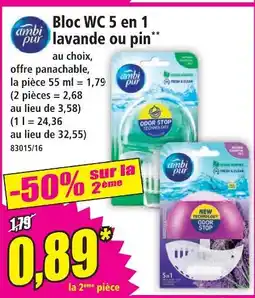 Norma Ambi pur bloc wc 5 en 1 lavande ou pin offre