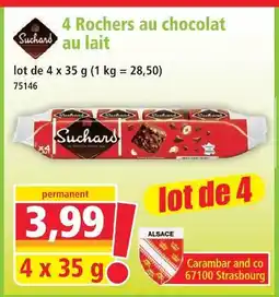 Norma Suchard 4 rochers au chocolat au lait offre