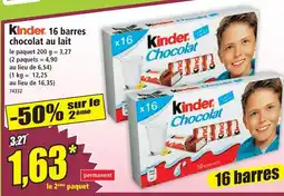 Norma Kinder 16 5 barres chocolat noisette offre